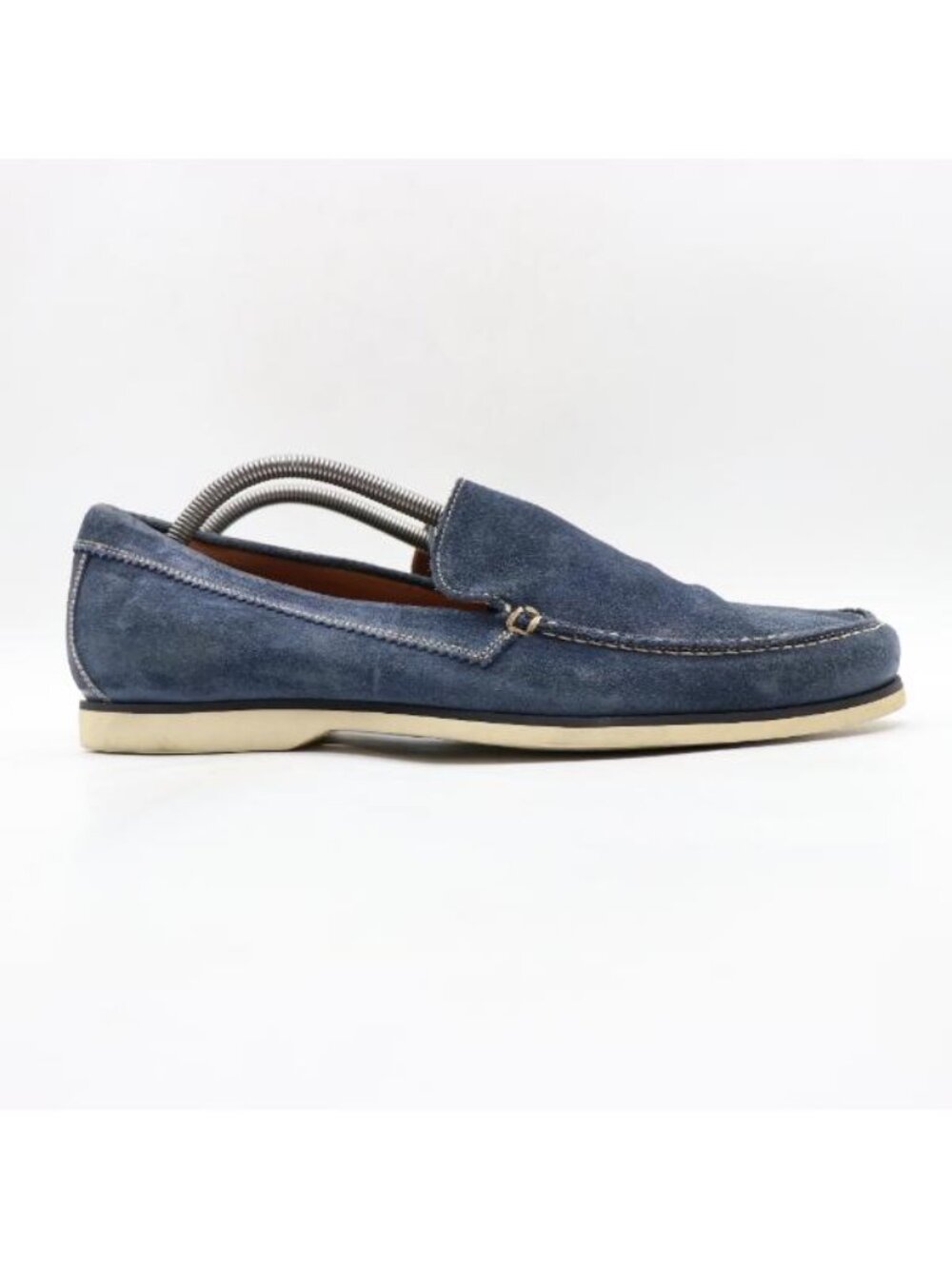 John Varvatos Men's 11 Blue Suede Slip On Loafers Hand Made in Italy Dress Shoes
